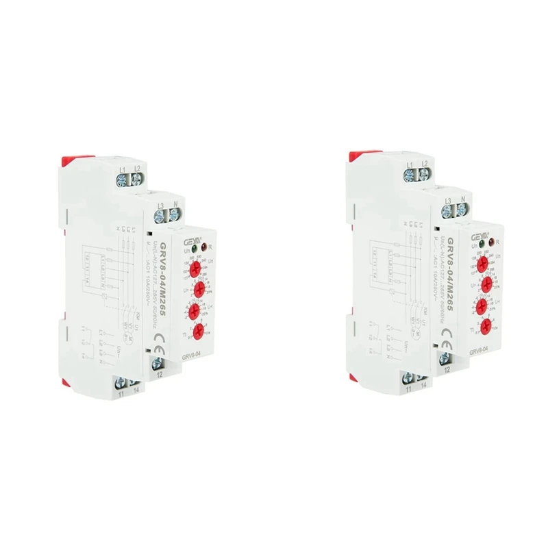 

2X GEYA GRV8-04 M265 3-Phase Voltage Monitoring Relay Phase Sequence Phase Failure Protection