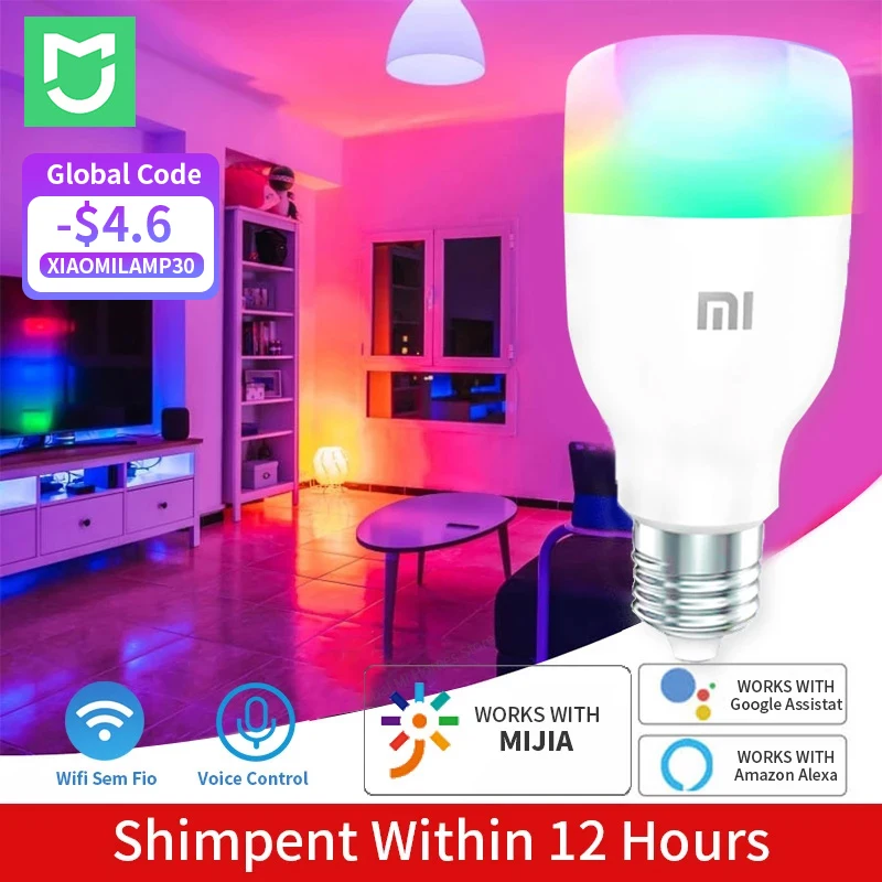 Xiaomi Smart Lamp Lite Bulb Global Version Led Lights Color Led Wifi Voice Control Temperature Bulb Room Decor Night Lights - Smart Remote Control - AliExpress - Xiaomi for Smart home