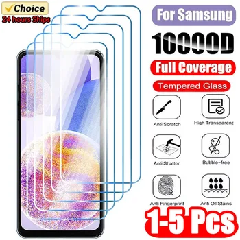 1-5PCS Tempered Glass For Samsung  A14 A54 A53 A13 A33 A34 A52S 5G Screen Protector For  A52 A73 A21S A51 A72 Glass 1