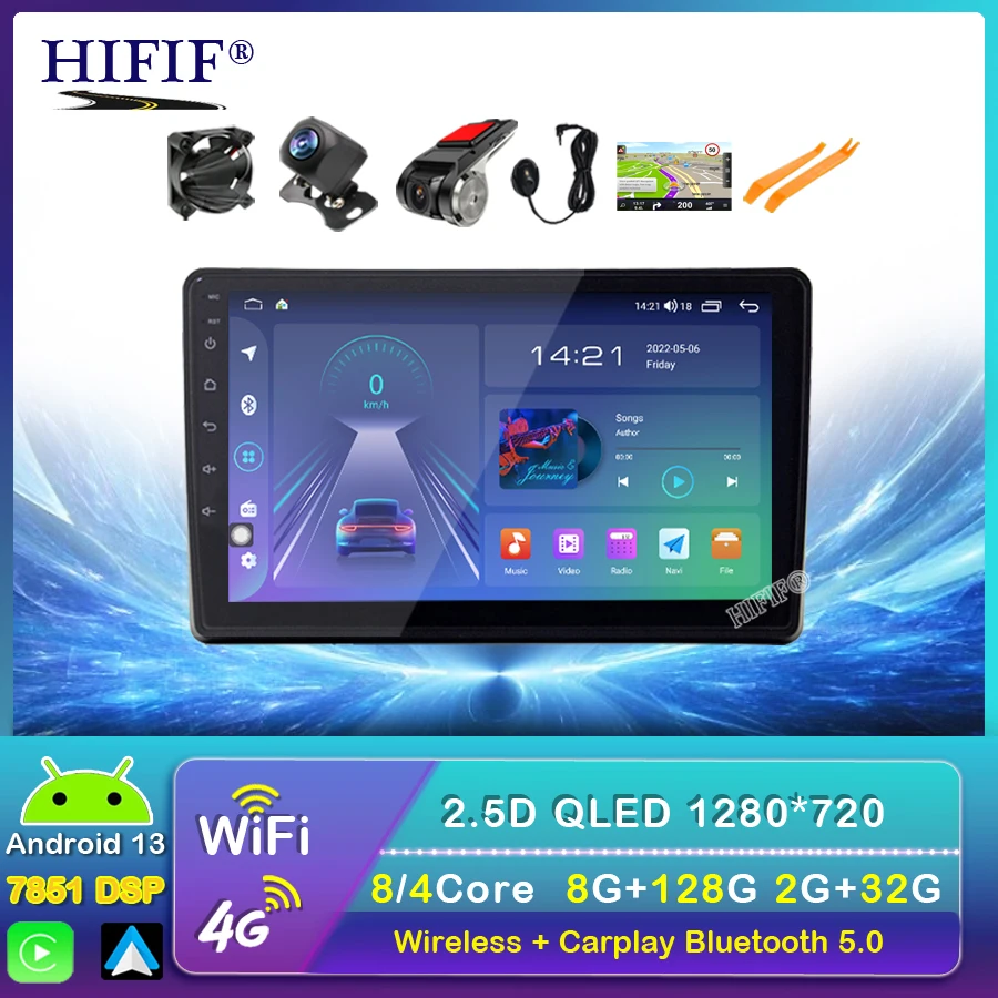 

Автомобильный мультимедийный видеоплеер Android 13 для Audi A4 B6 S4 RS4 B6 B7 SEAT Exeo 2002-2008 GPS навигация Carplay USB BT Радио 2 Din