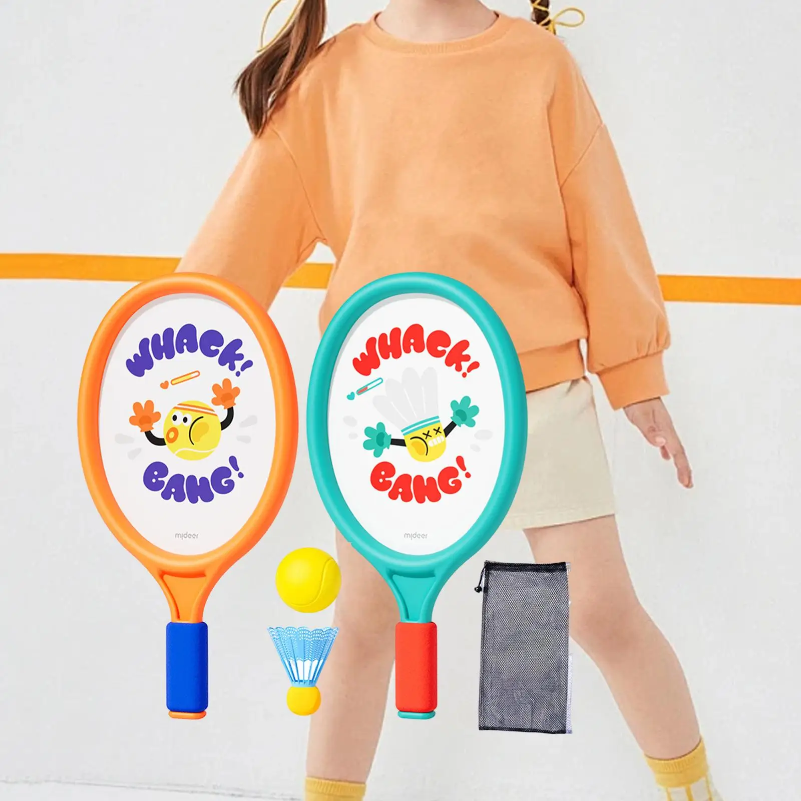 Tennis Racket Set for Children Badminton Game Interactive Toy for Girls Boys Starter Players Outdoor Indoor Sports Toddlers Kids
