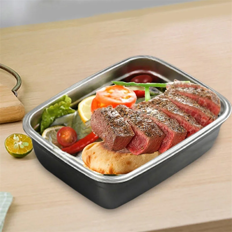 304 Stainlesss Steel Leak Proof Lunch Box With Lid Picnic Box Bento Box Food Storage Containers For Portable Food Bento Boxes 4