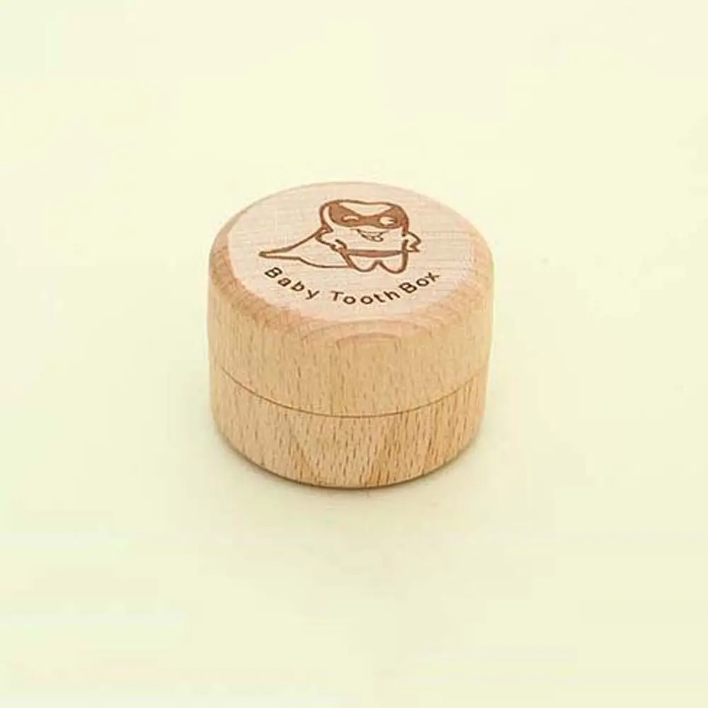 Wooden Wood Baby Tooth Box Baby Teeth Save Primary Teeth Tooth Fairy Box Souvenirs Box Fetal Hair Umbilical Cord Preservation