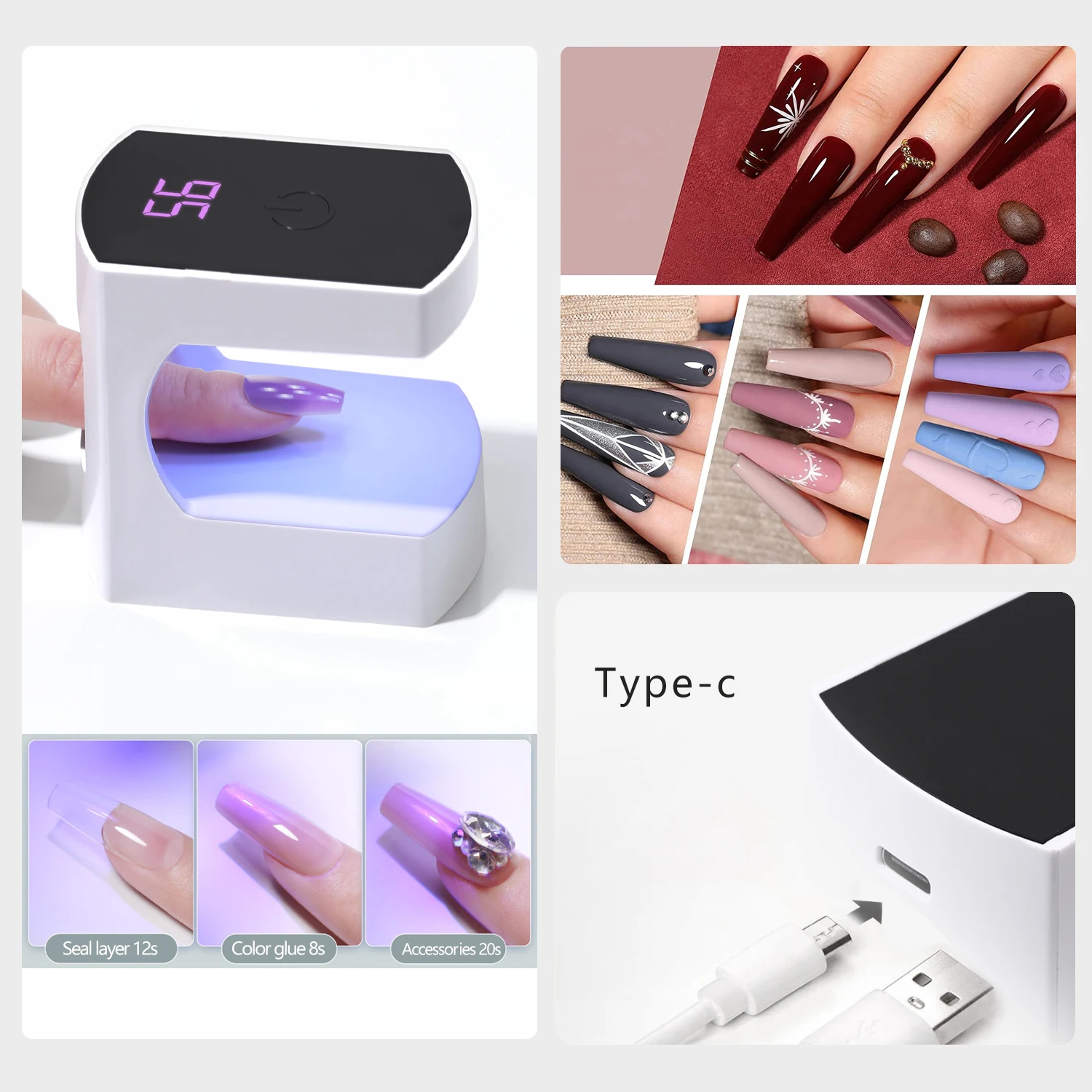 LULAA Portable Nail Uv Machine Gel Manicure UV Lamp LED Mini Nail Light Portable Fast Easy Nail Extension Manicure UV Lamp 5