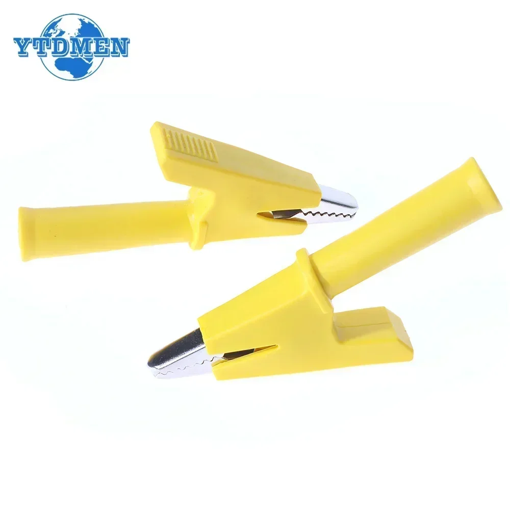 Alligator Clips J.60049 10mm 4mm Jack Socket Full Insulated Safe Crocodile Clips Test Clip Green Red Yellow Blue 2PCS alligator clips electric test clamp test clip