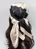 New Literary Fashionable Bandana Simulation Silk 70*70cm Temperament Square Scarves Women Spring/Summer Soft Satin Scarf 3