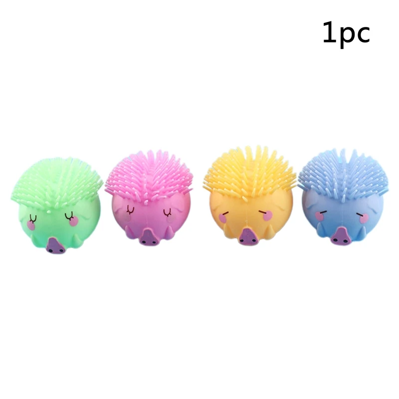 9x10x8.5cm Inflatable Flashing Wild Boar Decompression Toy Mini Decompression Ball TPR+LED for Children Gift