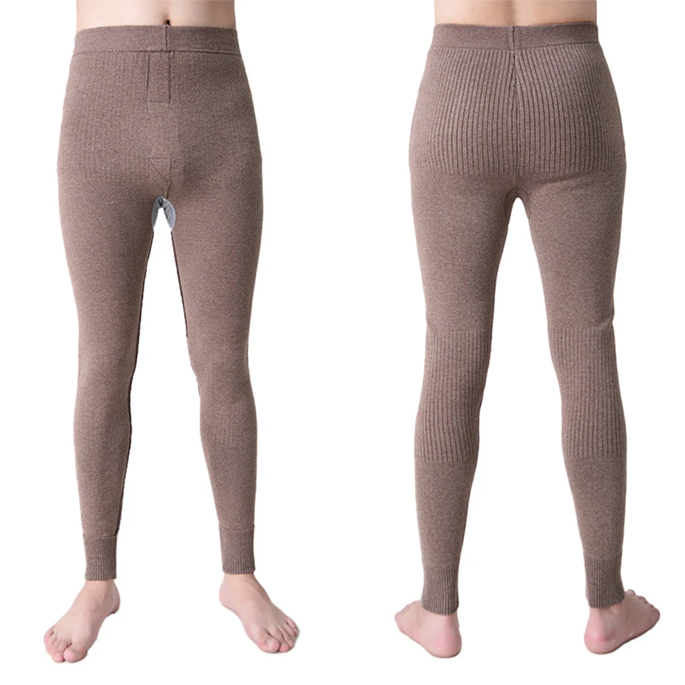 Men Women Thermal Underwear Long Johns Wool Pants Thicken Keep Warm Bottom Pants Thermo Clothing Pajamas Gym Sweatpants