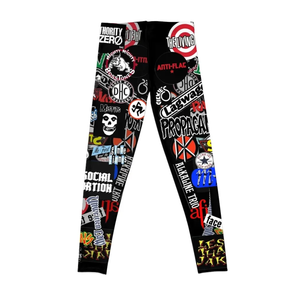punk rock sticker wall Leggings Woman trousers gym leggings Tight fitting woman