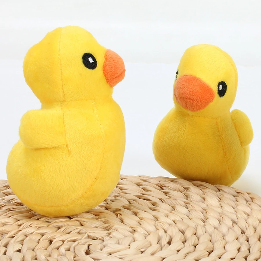 1PC Dog Teeth Grinding Toy Pet Puzzle Puzzle Voice Plush Yellow Duck