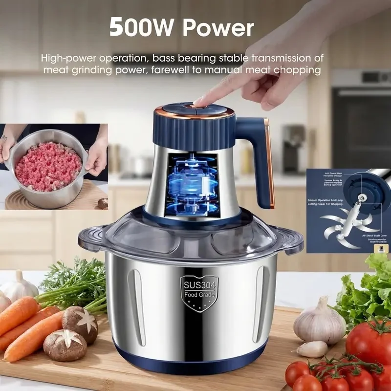 5L Electric Meat Grinders Food Crusher Garlic Masher EU/US Multifunctional Vegetable Slicer Processor Chopper Kitchen Blenders 1