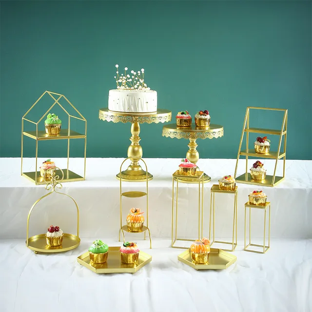 Stable Metal Dessert Table Cake Topper Display Stand Cupcake Plate Wedding Decorative Rack Pastry Tray Afternoon Tea Snack Stand 2