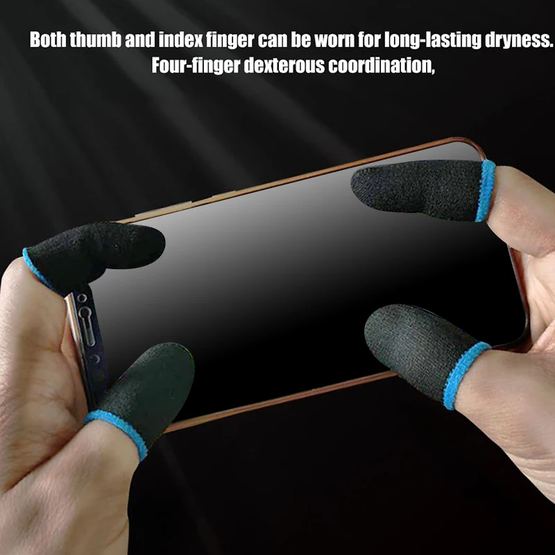 2 Pair For Pubg Gaming Finger Sleeve Breathable Fingertips Sweatproof Anti-slip Fingertip Cover Thumb Gloves For Mobile Game