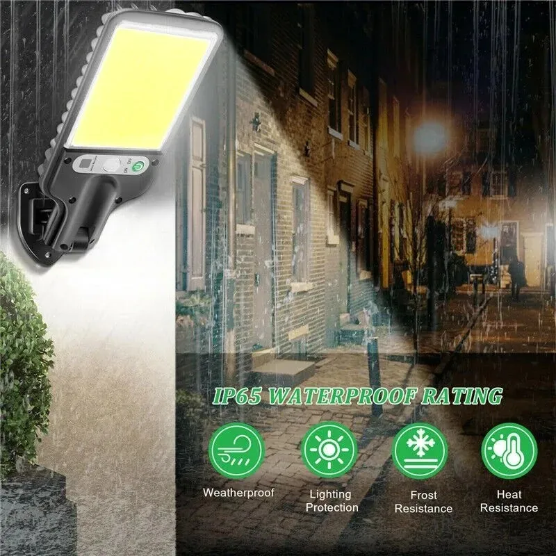 Solar Garden Lights 108/117COB Outdoor 3 Modes Waterproof Motion Sensor LED Wall Street Lamp