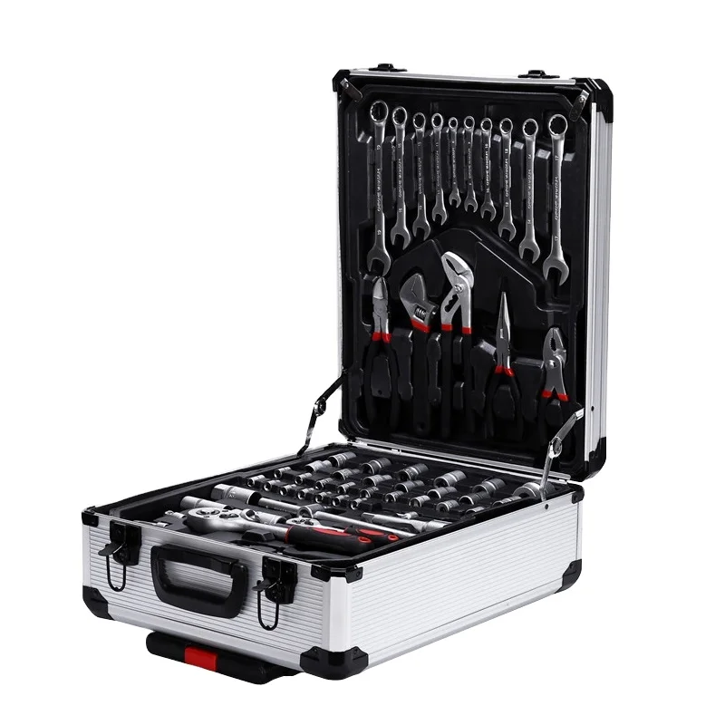 

Srunv 799 pcs high quality aluminum tool suitcase home tool set with hot sell 72 teeth ratchet socket wrench