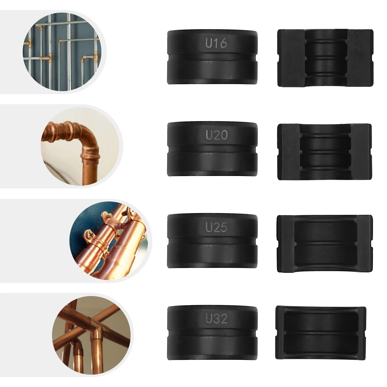 Set di ganasce per pressore Inserto a crimpare U16/20/25/32, TH16/20/26/32mm K morsetto tubolare per pinza per crimpare tubi  1420