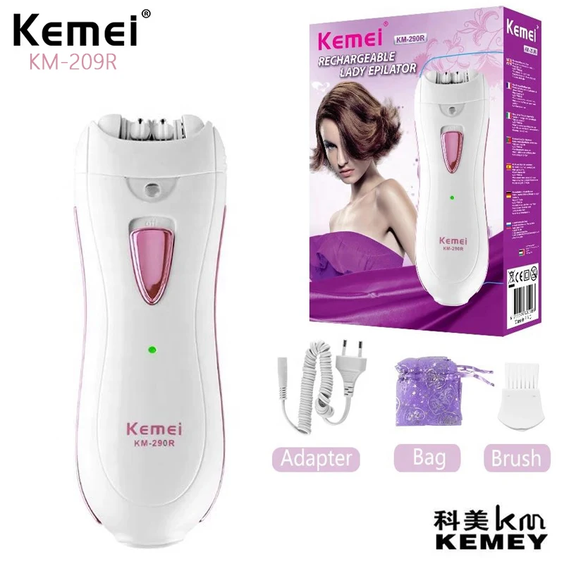 Kemei KM-290R Lady Body Scraping Shaver Female Razor Hair Shaver Hair Remover Epilater Rasuradora Multifuncional