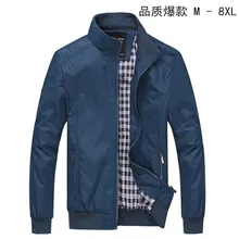 

Jacket Men Bomber Solid Casual Spring Autumn Outerwear Mandarin Quality Sportswear Mens Jackets for Male Coats M-5XL 6XL 7XL 8XL