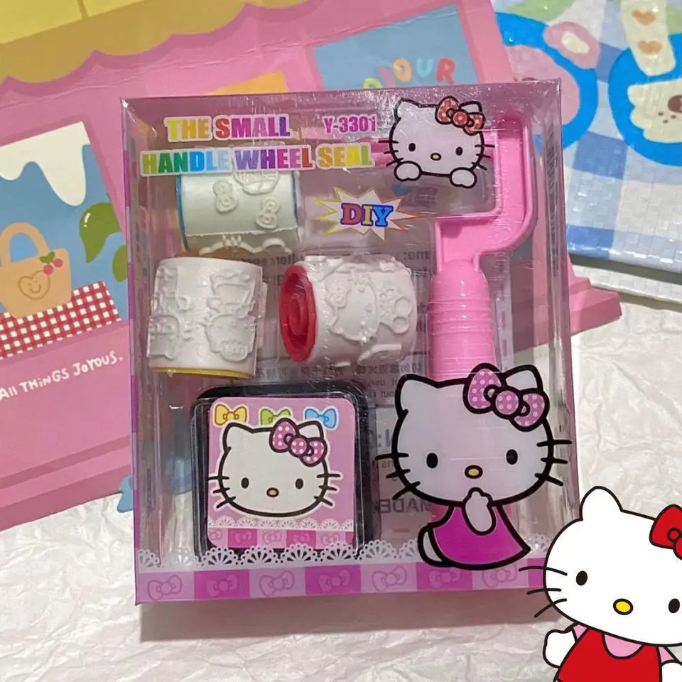 

Печать Hello Kitty Сделай Сам поставляется с прокладкой для чернил, милый ролик для моделирования для девочек, детская игрушка для награды, подарок для студента