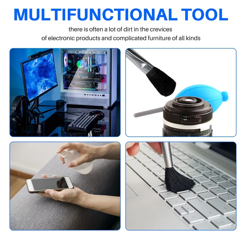 A15R -4Pcs Antistatic Brush Kit,Multi Antistatic Brush Keyboard Computer Cleaner Brush,For Laptop Keyboard Circuit Board