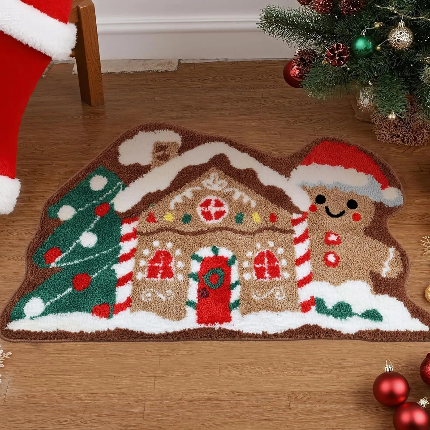 Christmas Gingerbread House Rug 2