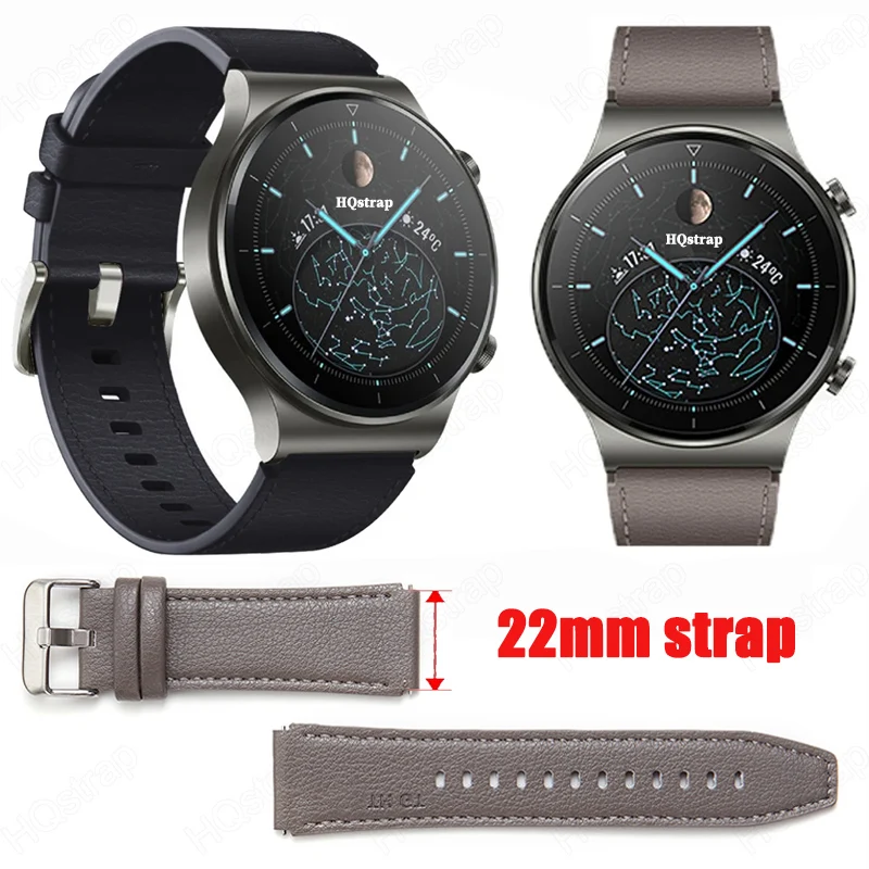 Premium 22mm Waterproof Leather Sport Wristband Replacement