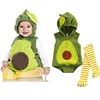 0-24months Unisex Baby Cosplay Rompers Set Green Avocado-Shaped Romper Stockings Infant Boy And Girls Stage Performance Bodysuit 1