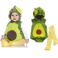 0-24months Unisex Baby Cosplay Rompers Set Green Avocado-Shaped Romper Stockings Infant Boy And Girls Stage Performance Bodysuit 1