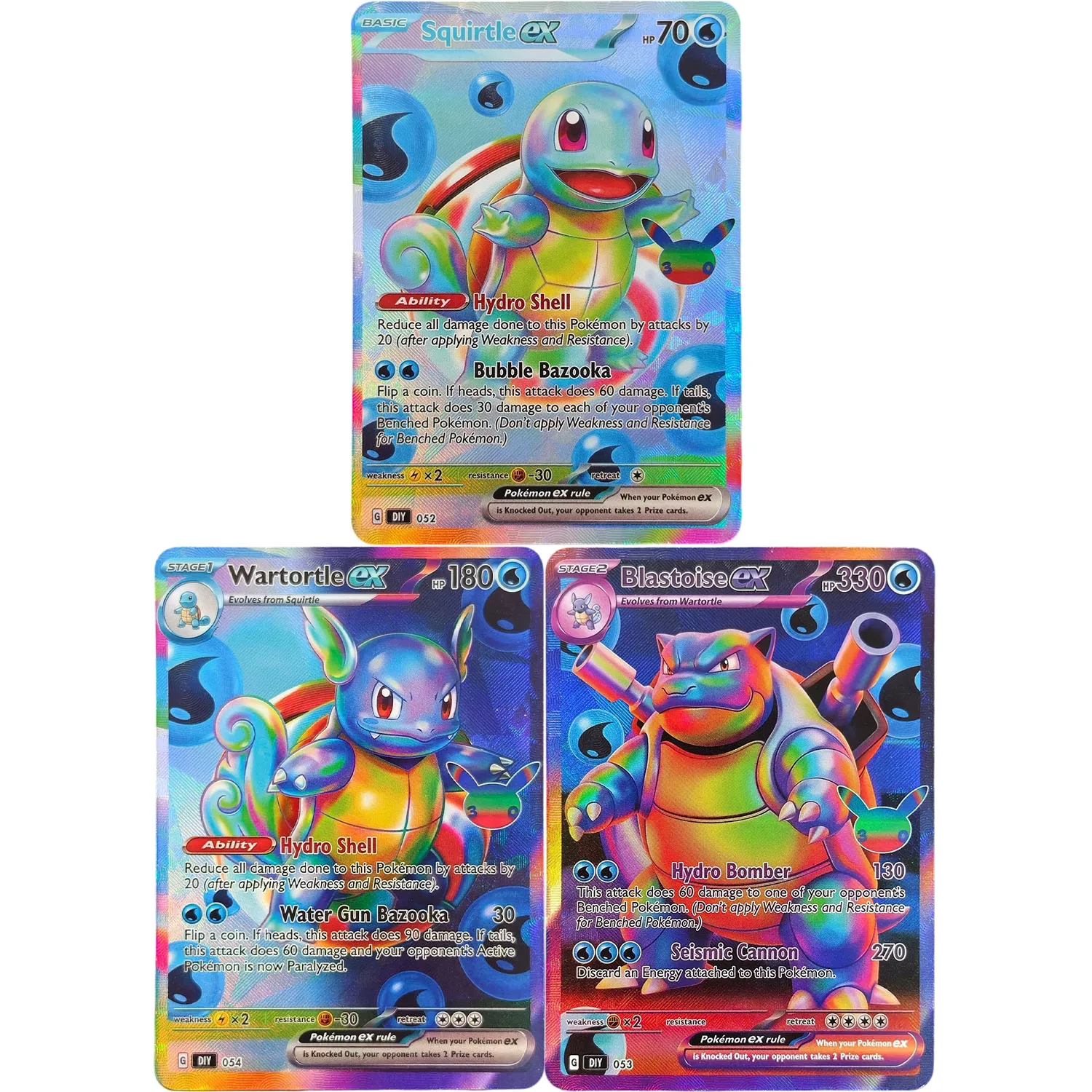 Futuristic Rare Gallery Style Charizard & Friends 30th Celebration Collectible Card Toy