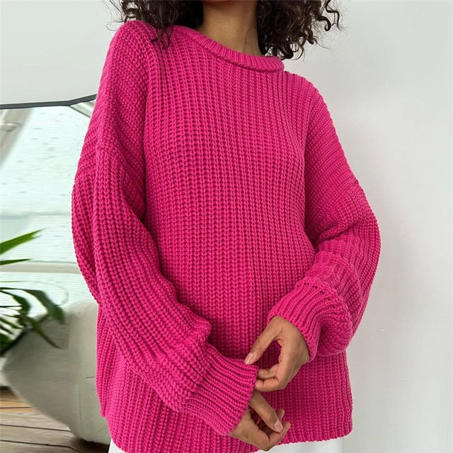 Women Sweater Casual Loose O Neck Elegant Knit Pullovers Y2K Winter 2022  Fashion Long Sleeve Knitted