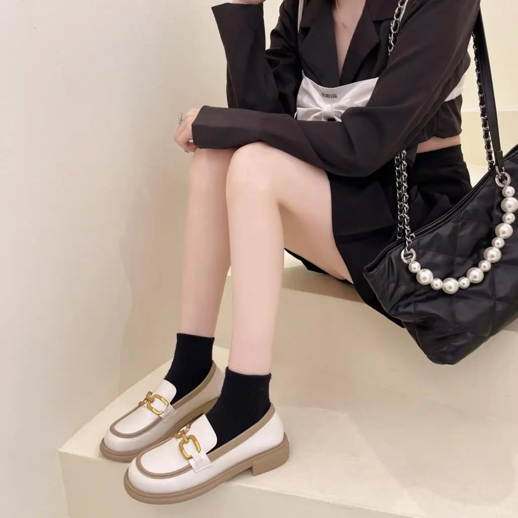 Retro Classic Black 3CM Simple Oxford Shoes Women's Loafers 2022 Spring Autumn Ladies Punk Gothic Leather Sweet Platform |