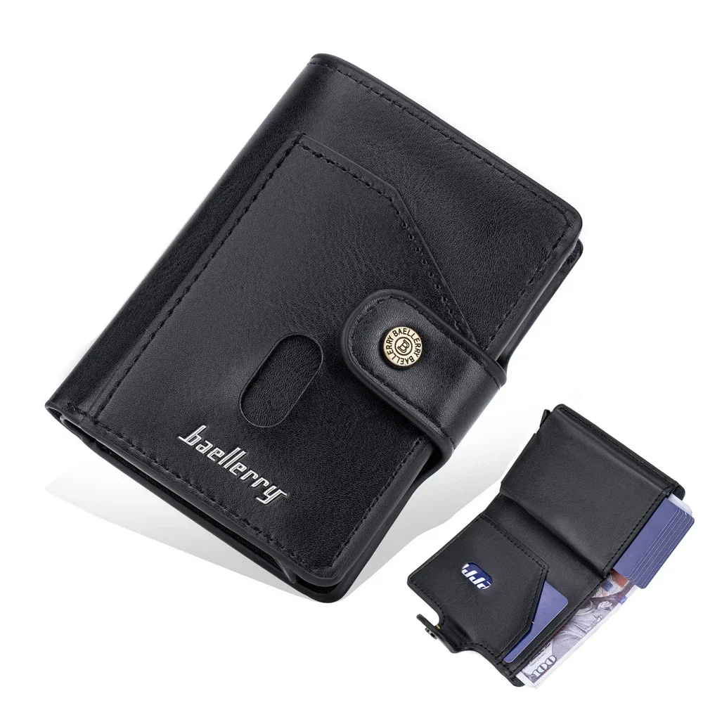 

Bifold Hasp Card Holder Wallets for Men Money Bag RFID Portable Leather Slim Mini Wallet Male Purses Small Wallet Pocket Walet