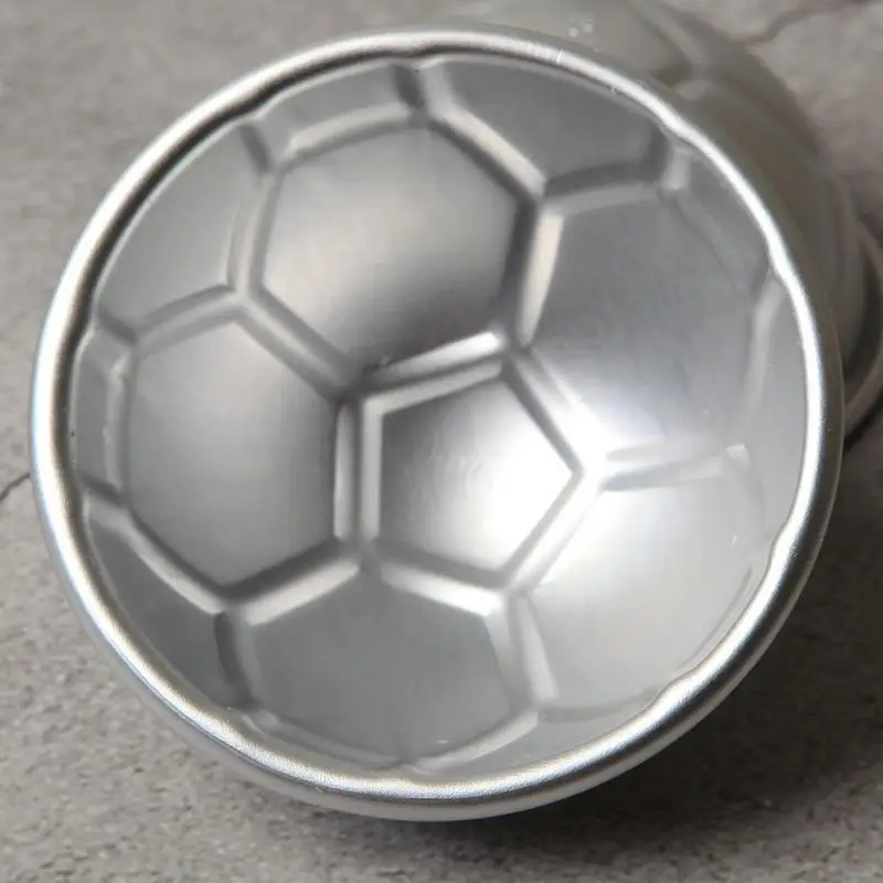 Cake Tools 3D Soccer Ball Aluminum Baking Pan 3.14in Football Shape Metal Cake Pan Mold Half Ball Aluminum Hemisphere