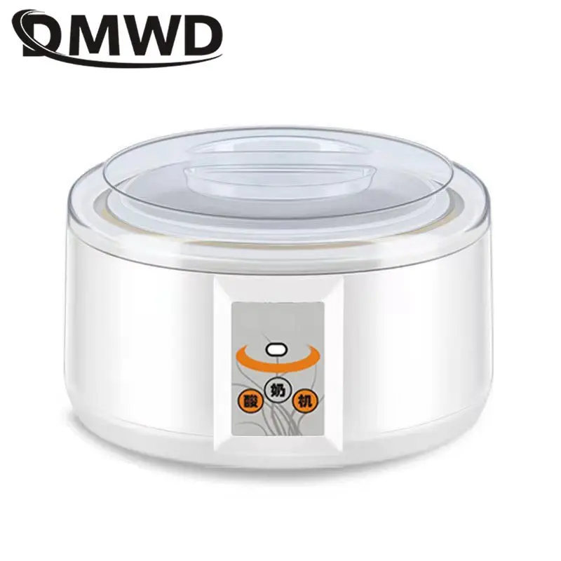 DMWD Fully Automatic Yogurt Maker 1.5L Stainless steel liner Thermostatic Rice wine Enzyme Natto Fermenter With Sealed glass cup 2