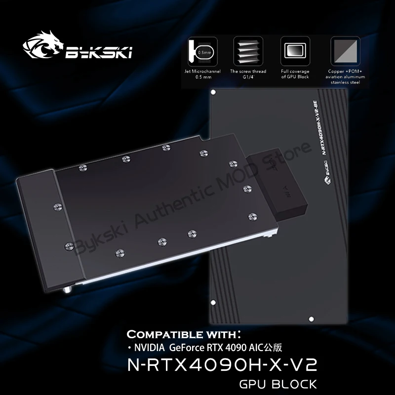 Bykski N-Rtx4090H-X-V2 4090 Gpu Block Nvidia Rtx 4090 Aic Pcb Water Cooler Full Metal Coverd