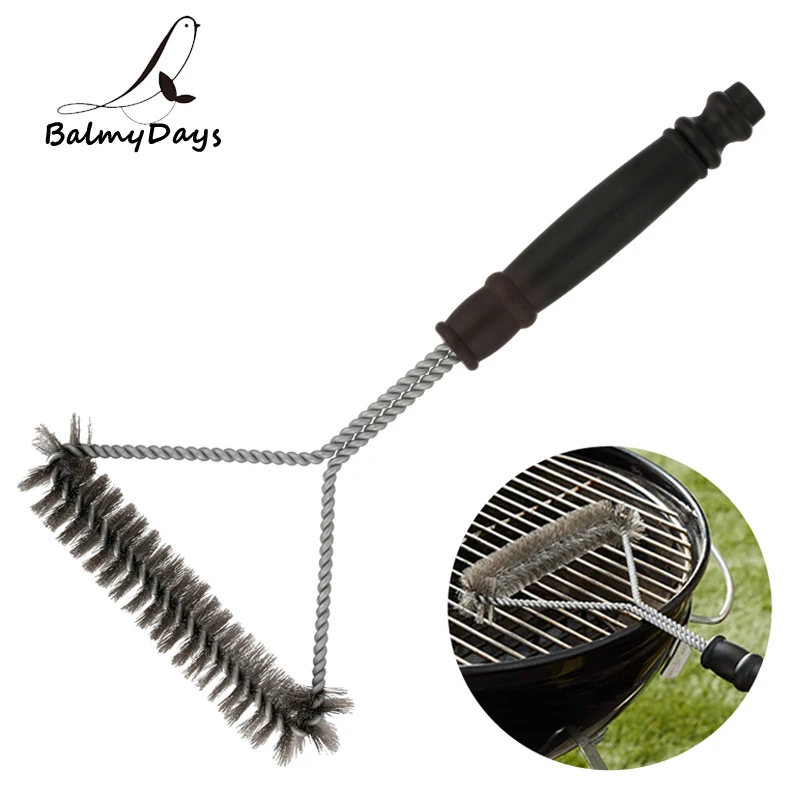 Barbecue Brush BBQ Grill Cleaning Brush Stainless Steel Wire Bristles Grill Cleaner BBQ with Handle Grilling Accessories