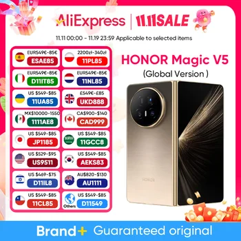 HONOR Magic V5 Global Version 5G Foldable Smartphone Snapdragon 8 Elite 7.95" LTPO OLED Display 5820mAh Battery 66W SuperCharge