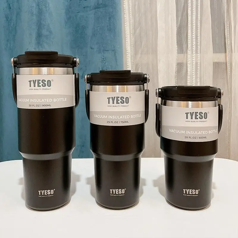 600ml 750ml 900ml Stainless Steel Coffee Cup Thermal Vacuum Mug Non-slip Leak-Proof Thermos Insulated Cup Milk Tea Water Bottle