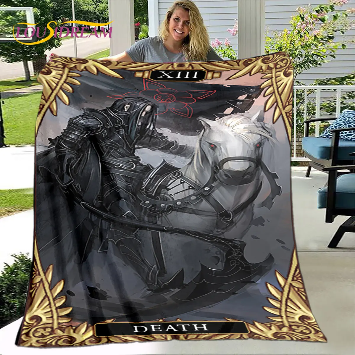 

Tarot Astrology Witches Moon Soft Plush Blanket,Flannel Blanket Throw Blanket for Living Room Bedroom Bed Sofa Picnic Cover Kids