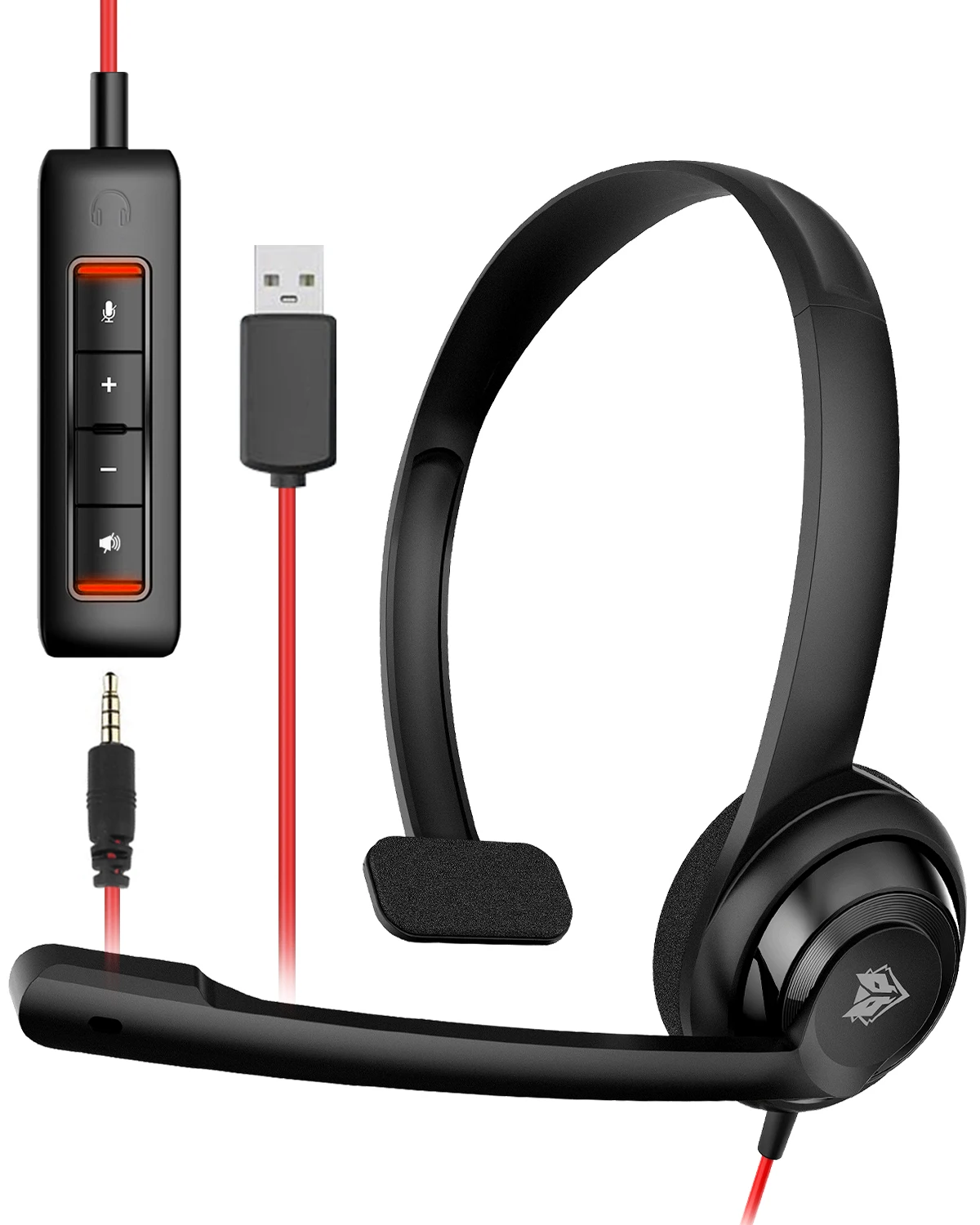 NUBWO USB Noise-Cancelling Comfort On-Ear Wired Office Headset with Mic
