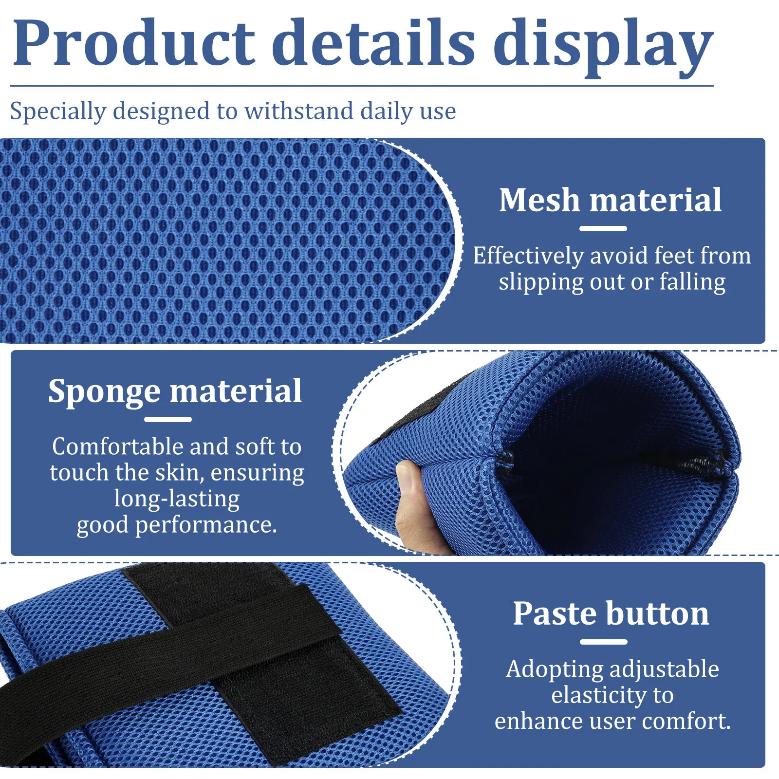 2Pcs Wheelchair Footrest Pads Non Slip Footplate Protector Pad Soft Breathable Leg Rest Cushion Foot Protection Pads for Elderly
