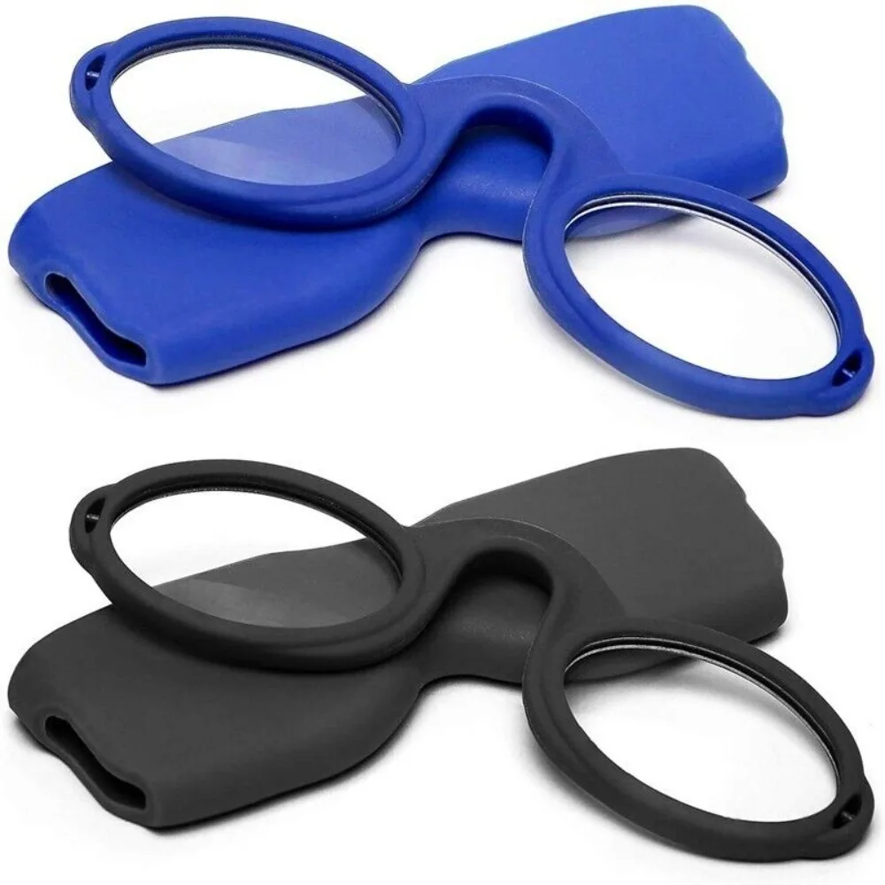 Nose Clip Mini Reading Glasses With Case Unisex Readers Glasses Prescription Glasses Without Frame Pince-nez Glasses +1.5~+3.0