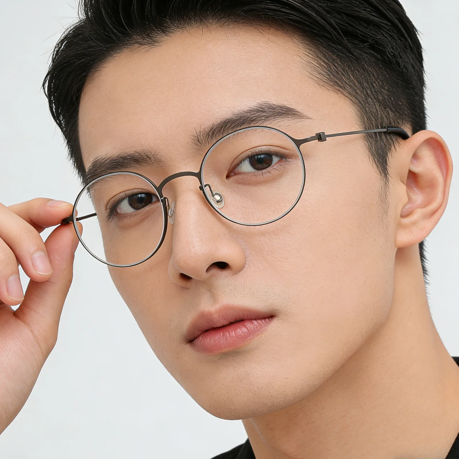 Ultra Lightweight Circular Titanium Glasses Frame Retro Design_voghion.com