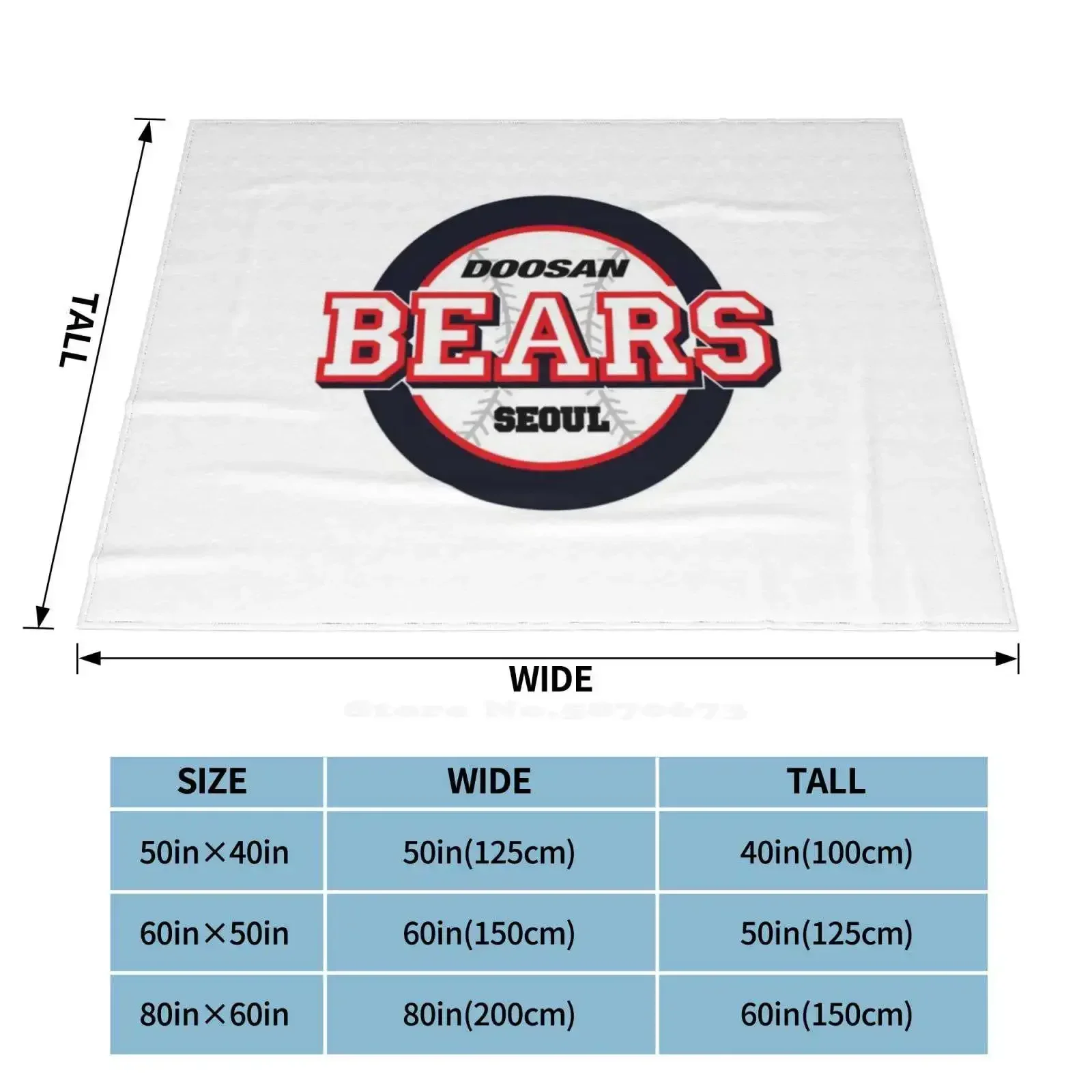 Doosan Bears Seoul Kbo Logo Creative Design Light Thin Soft Flannel Blanket Doosan Bears Doosan Bears Korea Korean Baseball 3