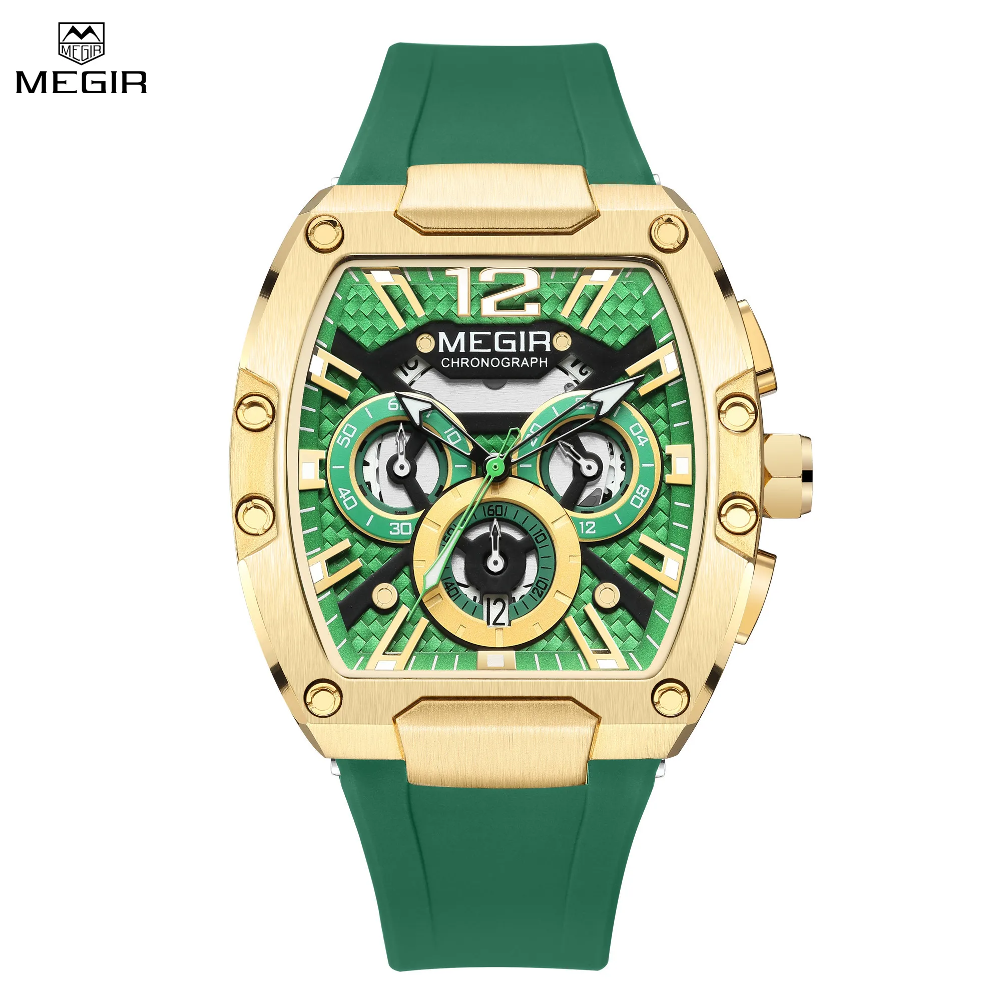 Cronografo sportivo di lusso al quarzo da uomo impermeabile in silicone luminoso casual quadrante grande da polso data automatica_voghion.com