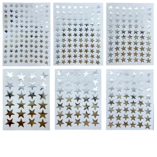 10 Sheets/Pack Silver Five Pointed Star Stickers Encourage and Reward Stickers for Primary School Students Pray Stickers