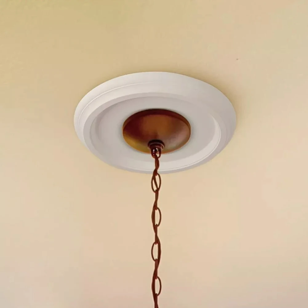 

White PU Lighting Base Light Fixtures Covers Plate Home Round Split Medallion Decorative Ceiling Lights Home Decoration