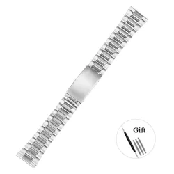 Stainless Steel Universal Watch Band Bracelet - Solid Folding Buckle (Silver - 20mm)