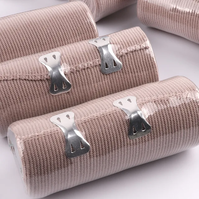 Pack of 4 High Elastic Compression Bandage with Clip Closure Athletic Sports Stretch Wraps Compression Fixation 6