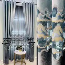 

Modern Classic High-end Chinese Embroidered Curtains for Living Room and Bedroom High Blackout Curtains